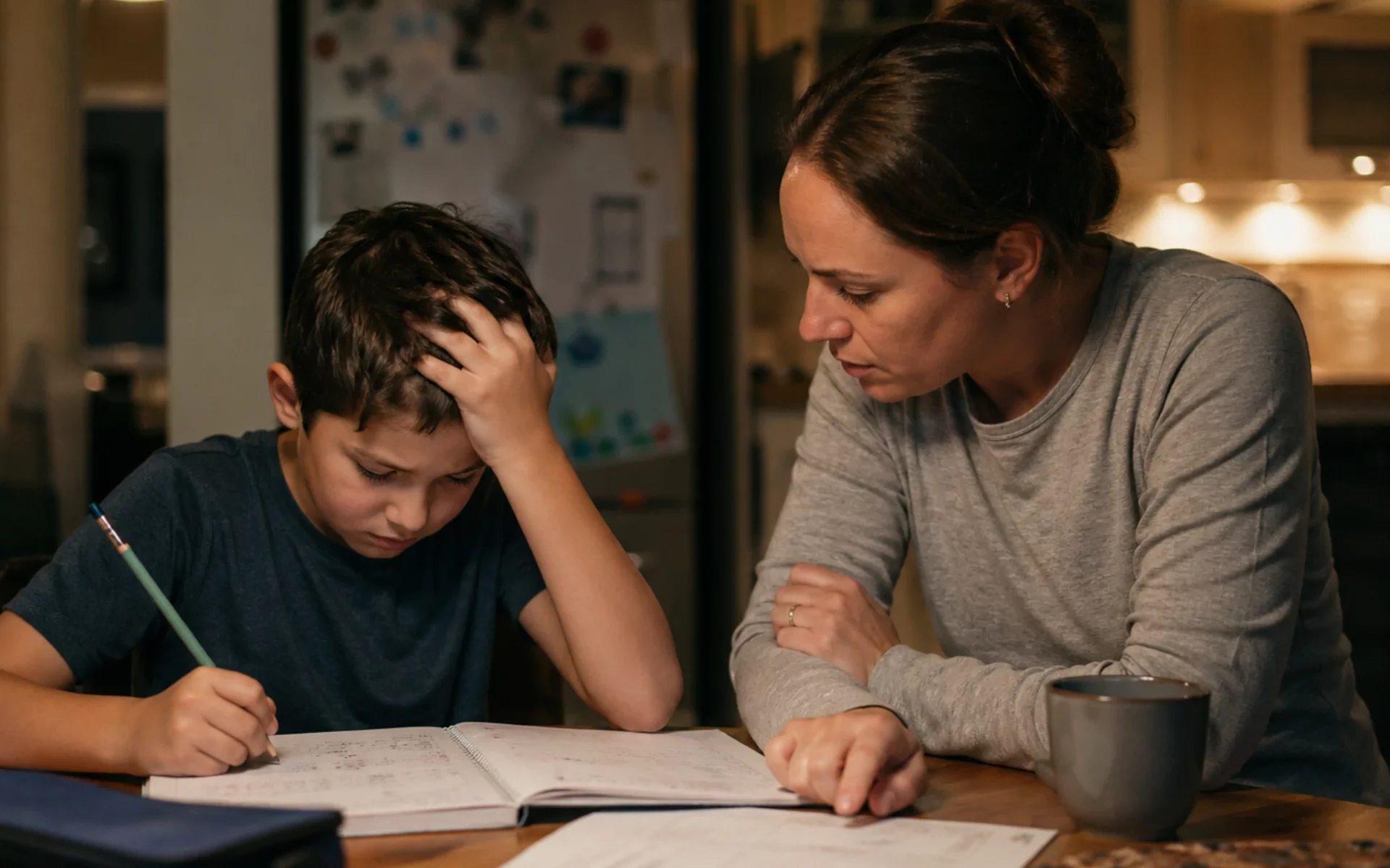 Unn conflit classique entre un parent qui essaie de faire comprendre les maths à son enfant.